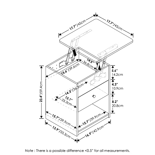 Jensen Lift Top Night Stand with Drawer
