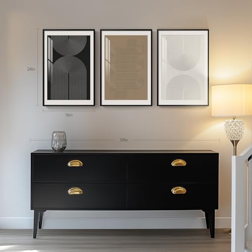 Framed Boho Neutral Abstract Wall Art Set (3 Count)