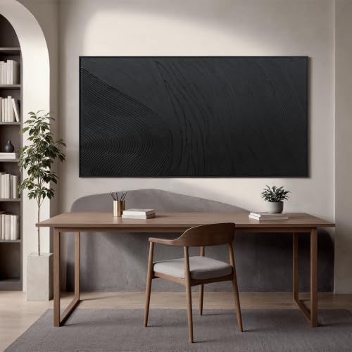 Large Black Abstract Wall Art Modern Hand
