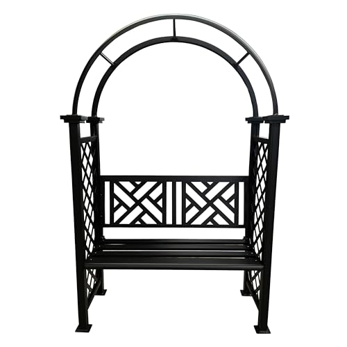 Black Aluminum Garden Arbor Arch with 2