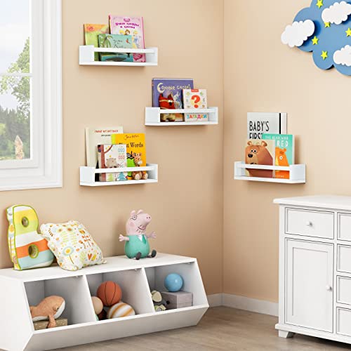 Floating Nursery Book Shelves for Wall Set of 4 (4 Count)