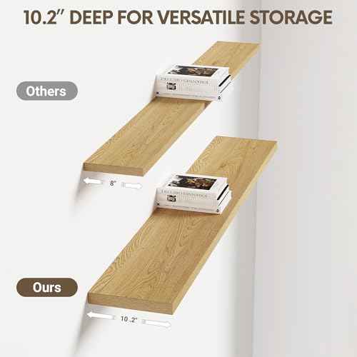 10 Inch Deep Floating Shelves 40” Set of 2 (2 Count)
