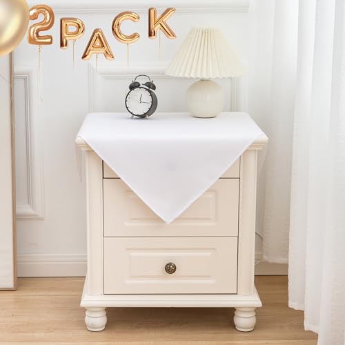 2 Pack Small Square Tablecloth 24 x 24 Inch White Table Cloth (2 Count)