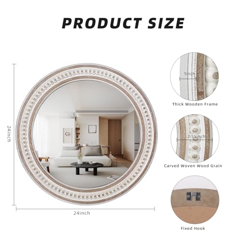 24 Inch Round Bathroom Mirror