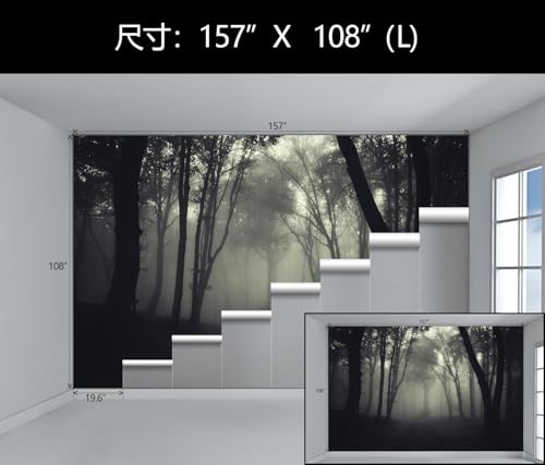 Dark Foggy Forest Wall Mural Wallpaper Peel and Stick for Bedroom