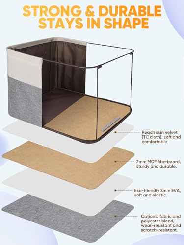 3 Pack Fabric Closet Storage Bins for Shelves (3 Count)