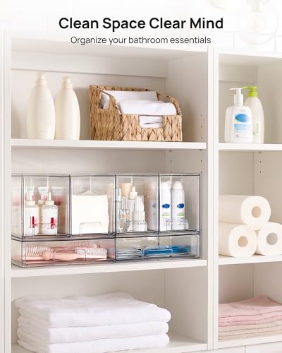 Clear Stackable Storage Drawers Set of 3 (3 Count)