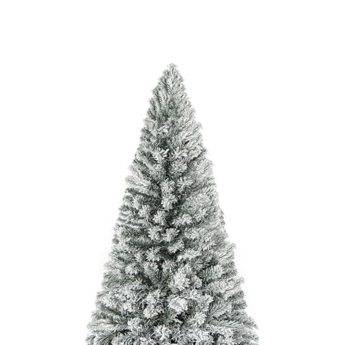 Salzburg 6.5ft Frosted Prelit Slim Artificial Christmas Tree with 864 Branch Tips