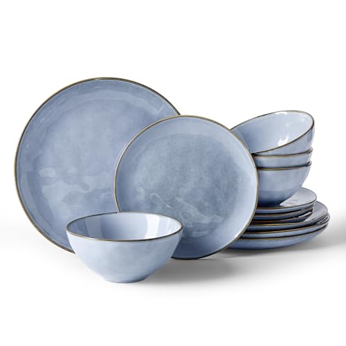 Ocean Round Stoneware Dinnerware Set for 4 (6 Count)