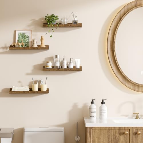 4 Pcs 15" Acrylic Shelves for Wall Decor and Display (4 Count)