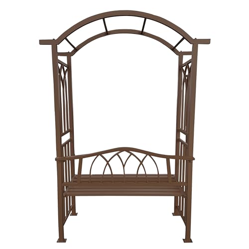 Brown Aluminum Garden Arbor Arch with 2