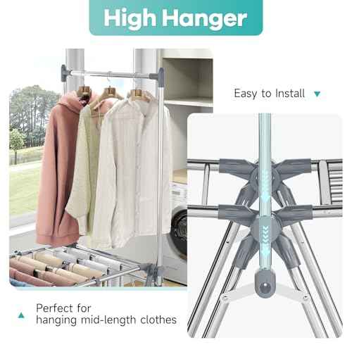 Clothes Drying Rack with High Hanger