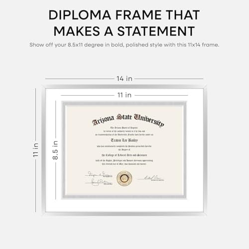 11x14 Silver Diploma Frame