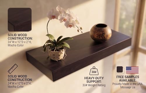 24 inch Wooden Floating Shelves for Wall