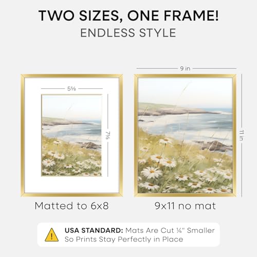 9x11 Gold Picture Frame (3 Count)