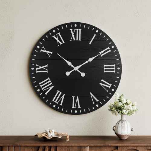 Large Wall Clock with Roman Numeral