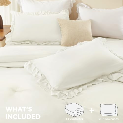 Ivory Ruffle Oversized King Comforter Set