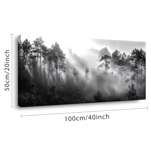 Black and White Forest Wall Art for Living Room Modern Canvas Prints Artwork Picture Paintings Bedroom Office Home Decor