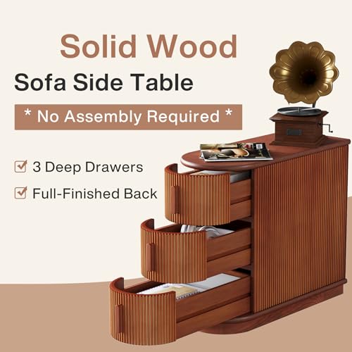 3 Drawer Wooden End Table (2 Count)
