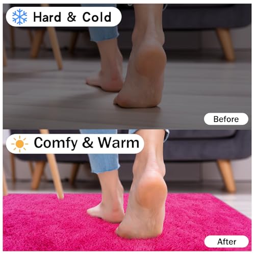 Ultra Soft Fluffy Hot Pink Rugs