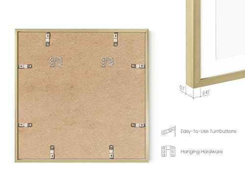 16x16 Gold Metal Picture Frames Matted to 12x12 (6 Count)