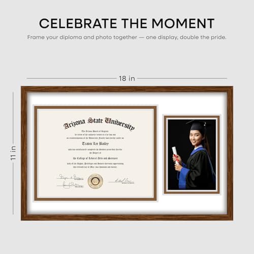 11x18 Brown Oak Diploma Frame (3 Count)