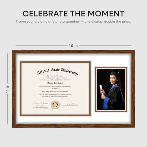 11x18 Brown Oak Diploma Frame (2 Count)