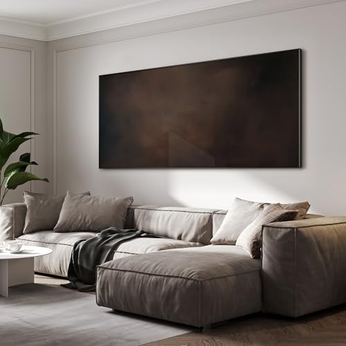 36"x72" Extra Large Framed Wall Art Dark Brown Abstract Moody Illustration for Home Living Room Bedroom Decor