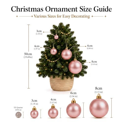 24ct Christmas Ball Ornaments Shatterproof Xmas Tree Hanging Balls Decorations Perfect for Holiday Wedding Christmas Decor (24 Count)