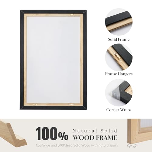 Large Framed Black and White Abstract Wall Art for Living Room Set of 3 (3 Count)