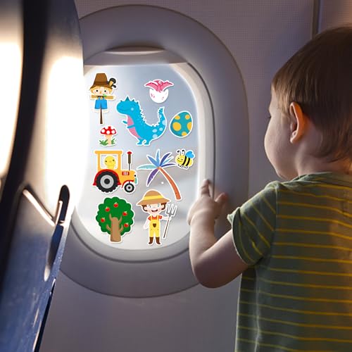 Window Clings Stickers for Kids Window Gel Clings Decals Thick Gel Clings Toddlers and Adults Classroom Home Nursery Airplane Birthday Party Supplies