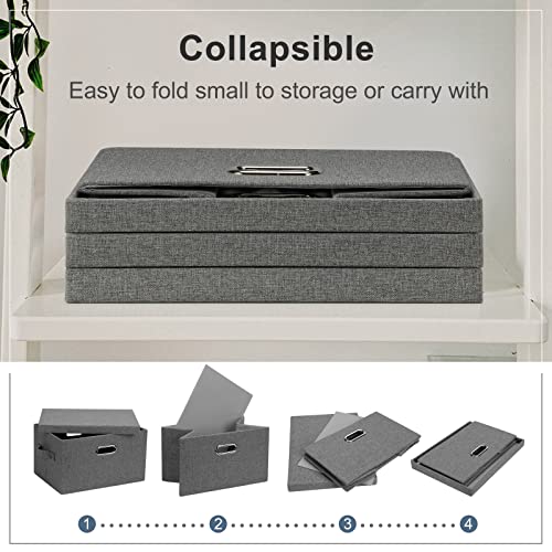 Medium 15" 21 Quart Collapsible Stackable Storage Bins with Lids (5 Count)
