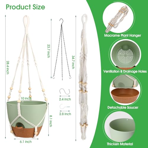 Hanging Planters for Indoor Outdoor Plants (2 Count)
