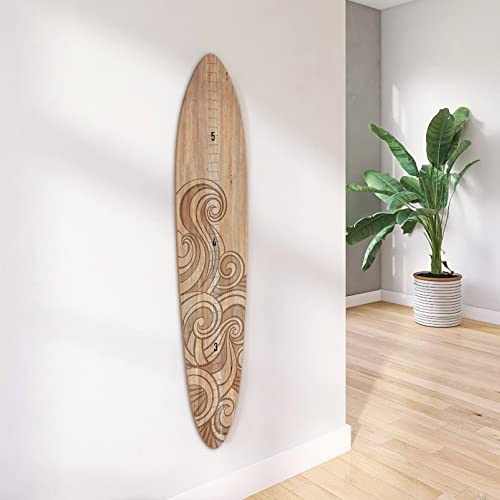 Wooden Surfboard Wall Decor Growth Chart