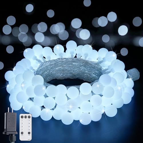 Connectable 100 LED Globe White String Lights Indoor for Bedroom
