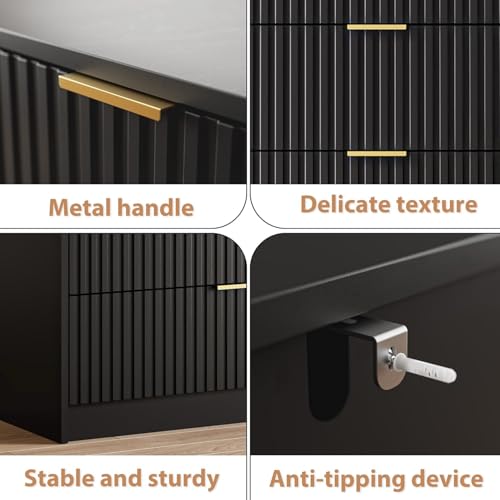 Black 6 Drawer Dresser for Bedroom