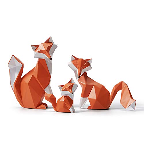 Fox Statue Figurine Animal Sculpture Modern Home Decor 4.0 Inch