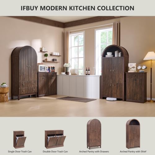 71" Tall Arched Bathroom Storage Cabinet