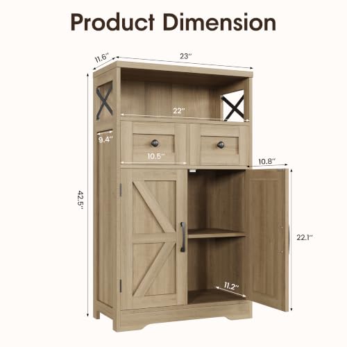 Farmhouse Storage Cabinet Set of 2 (2 Count)