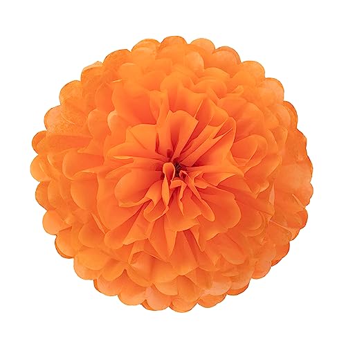 Orange Navy Blue Tissue Paper Pom Poms Party Decorations Paper Flowers (18 Count)