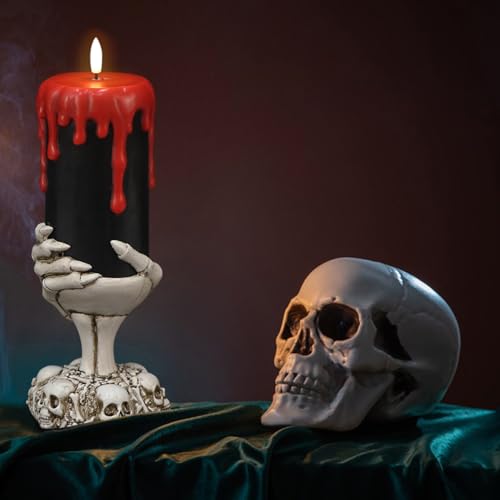 Black Flameless Pillar Candle Battery Operated with 6 Hour Timer