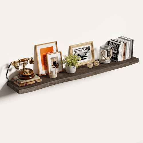 Wood Floating Shelves Live Edge 55” Set of 1