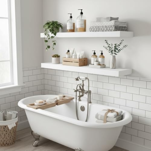 Deep Floating Shelves 55x12” Set of 2 (2 Count)