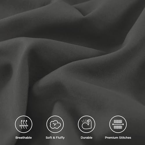 Dark Grey Super King Plus Ruffle Comforter Set