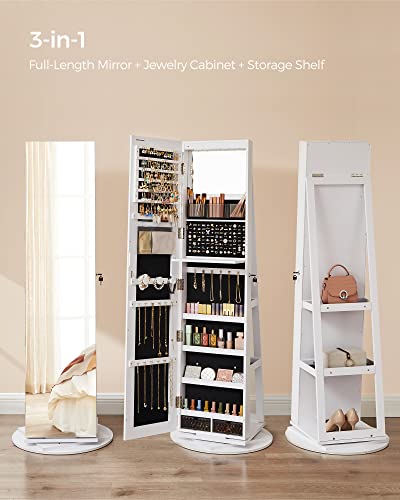 6 LEDs Mirror Jewelry Cabinet Organizer