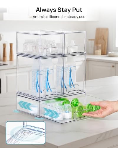 Clear Stackable Storage Drawers Set of 7 (7 Count)