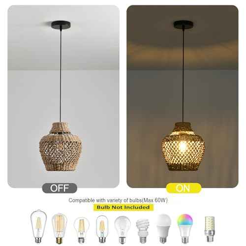 2 Pack Rattan Pendant Light (2 Count)