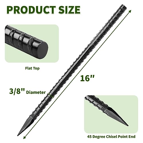 16 inches Ground Rebar Stakes (16 Count)