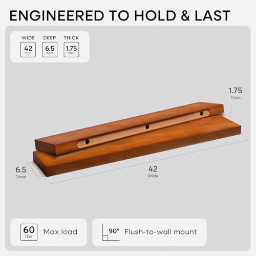 42 Inch Floating Shelves (3 Count)