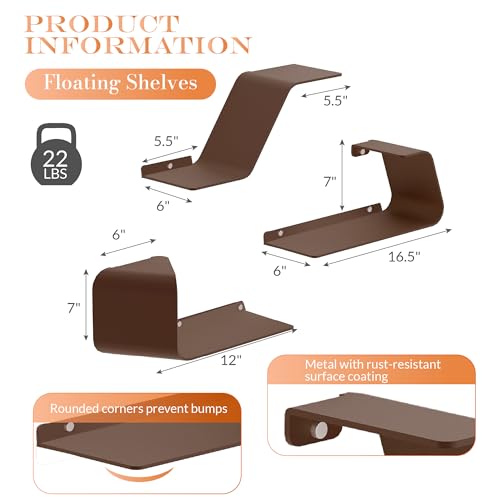 Floating Wall Shelves Set of 3 (3 Count)